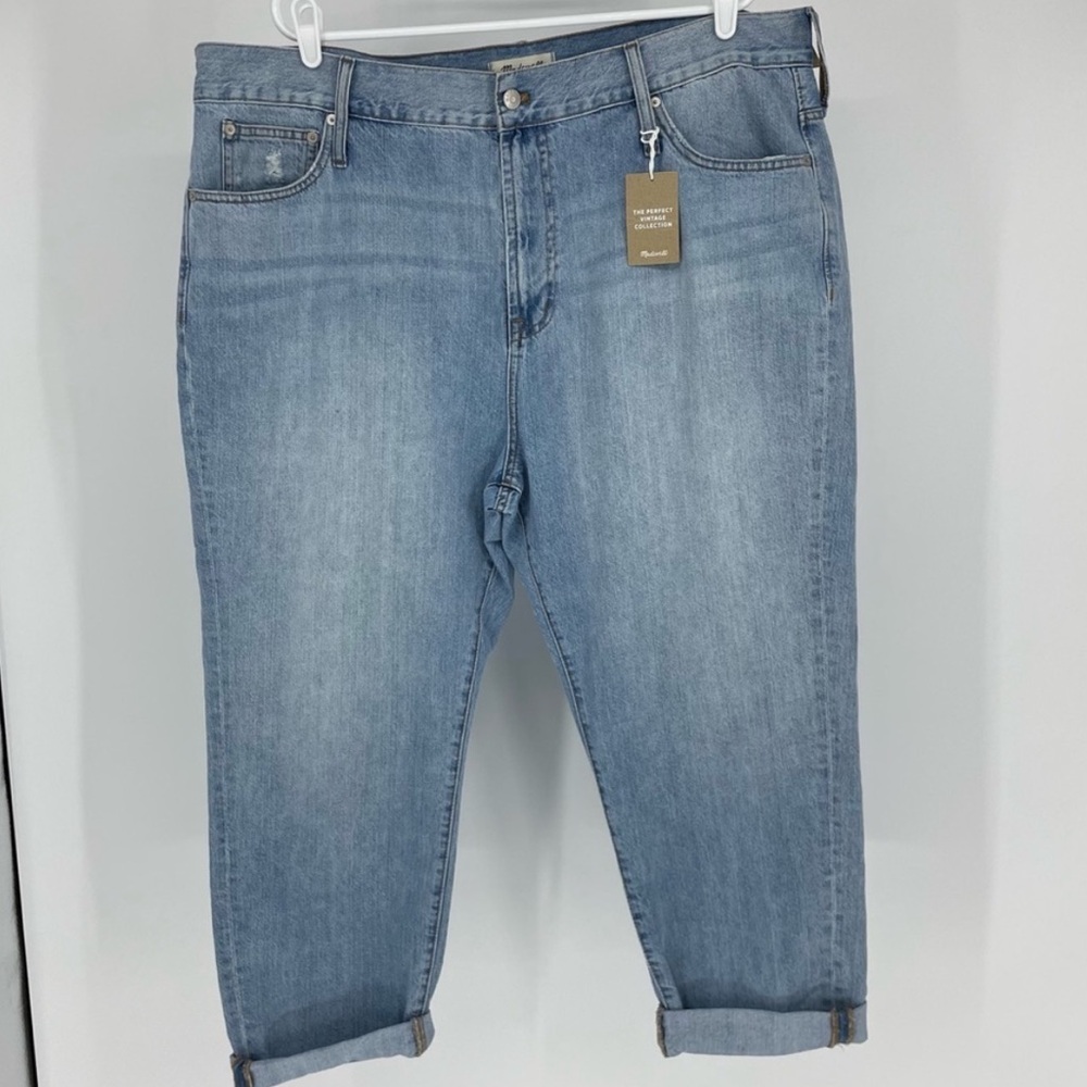 MADEWELL NWT THE PERFECT VINTAGE JEAN LIGHT BLUE WASH PLUS SIZE 36 HIGH RISE - Picture 3 of 10